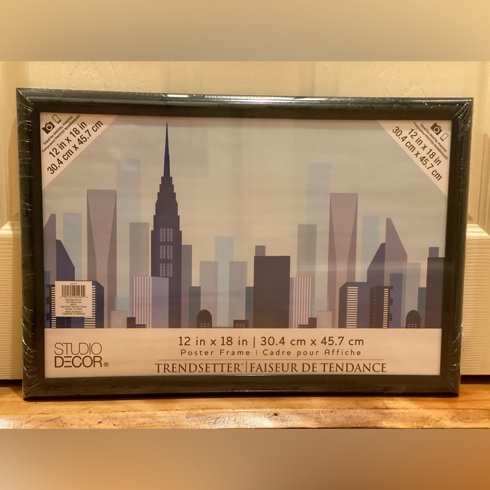 Set of 2 New and Sealed Black Poster Frames 12” x 18.” Studio Decor Trendsetter. - Picture 5 of 9